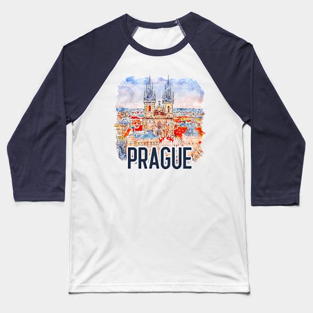 Prague Baseball T-Shirt by AllWellia